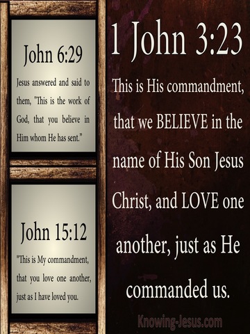 1 John 3:23 This Is His Commandment That We Believe (brown)